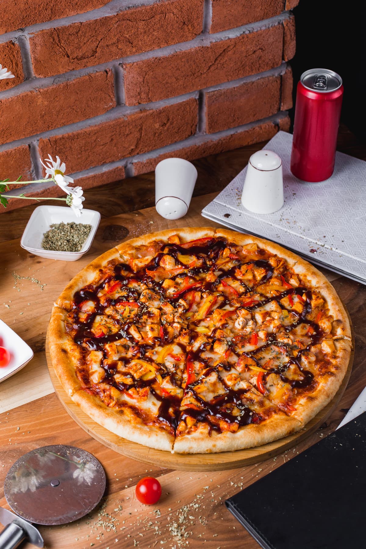 Pizza de pollo BBQ(272 kcal)